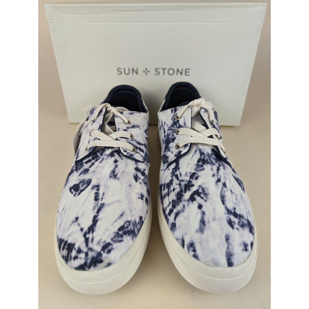 Sun + Stone Kiva Casual Sneakers Mens 12M Blue Tie Dye Lace Up Low Top Shoes NWB - Picture 6 of 11